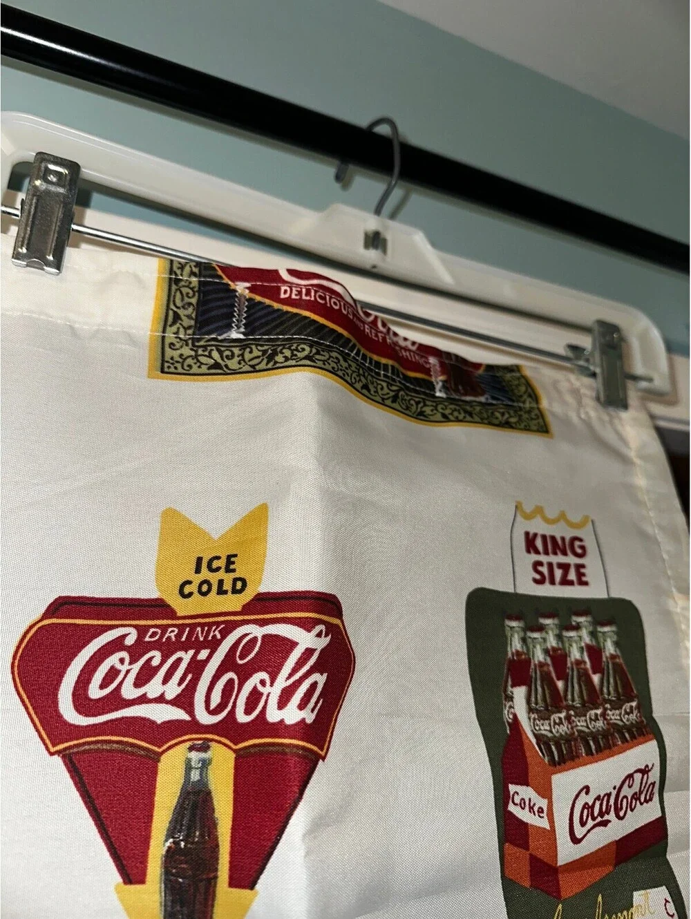 RARE Vintage Coca-Cola Themed Shower/Curtain 68